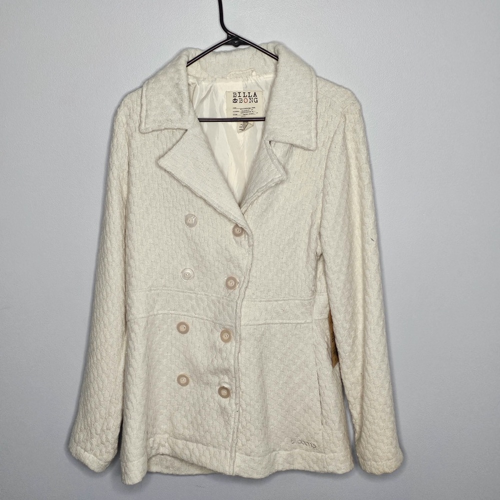 Billabong Ivory Woven Knit Wool Peacoat XL